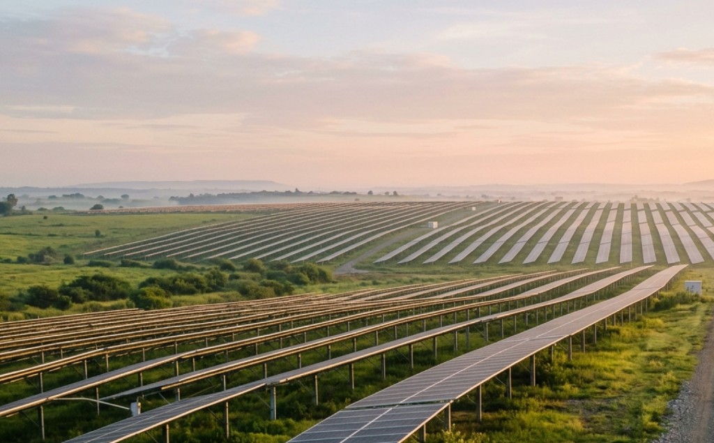 Solar irradiance measured across the array