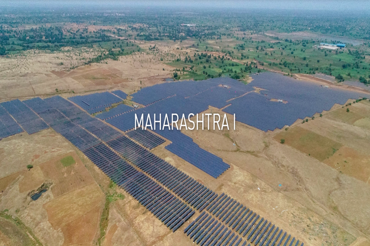Utility-scale solar plant exporting power to the grid